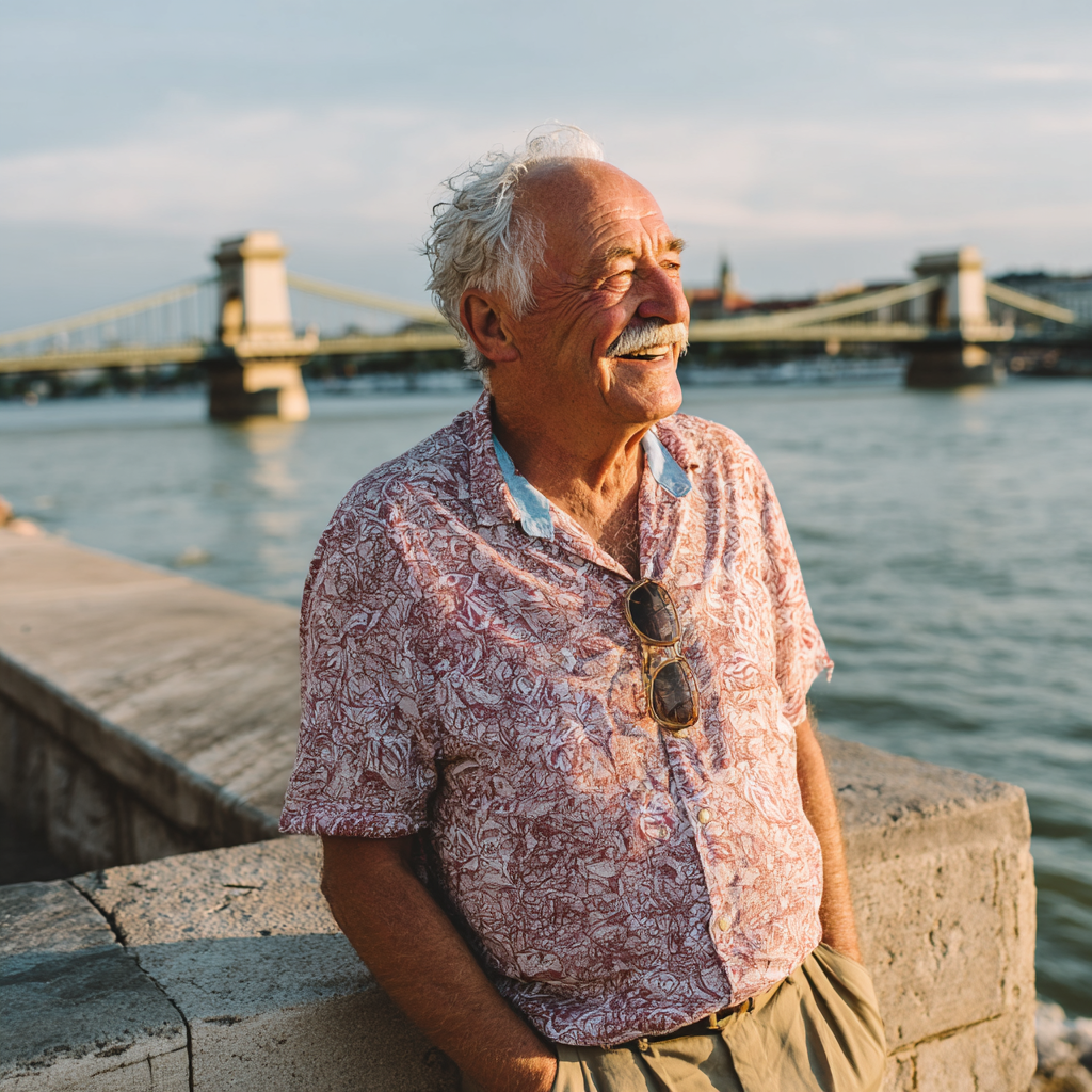 Fiatal magyar férfi légzőgyakorlatot végez szabadban